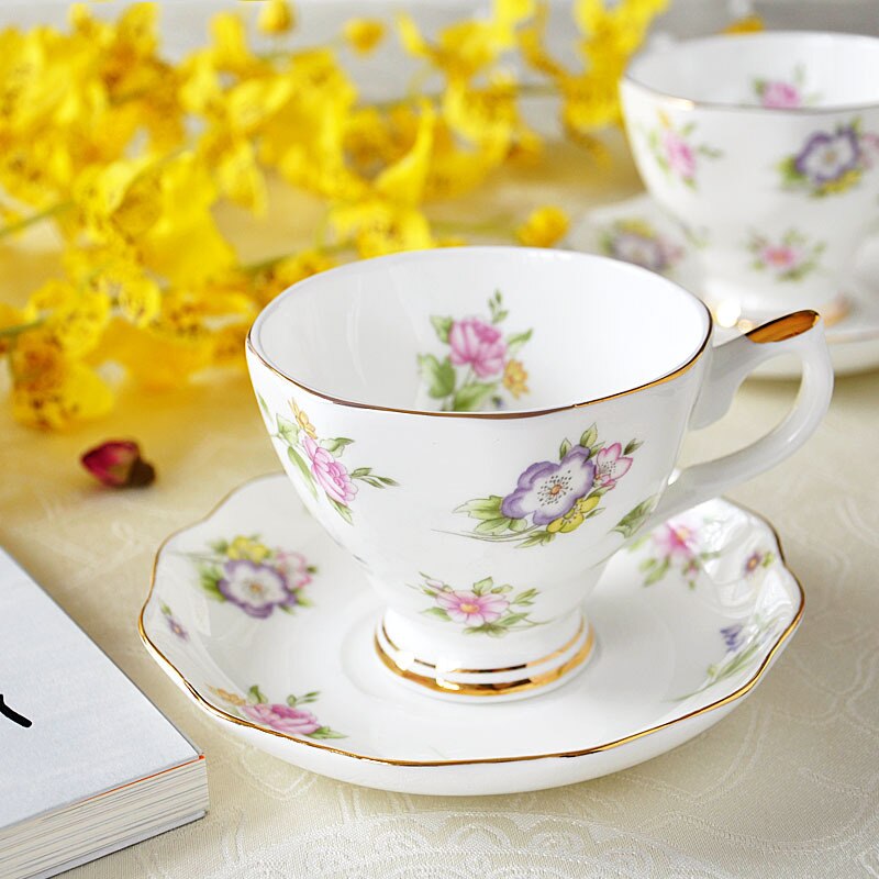 Floral Bone China Coffee Set