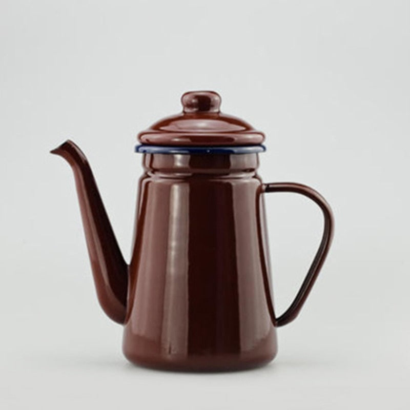 Enamel Pot 1.1L Enamel Coffee Pot Camping