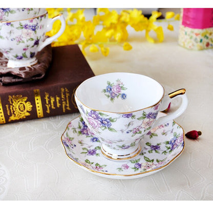 Floral Bone China Coffee Set