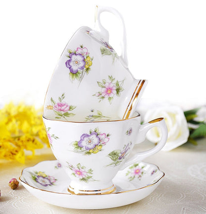 Floral Bone China Coffee Set