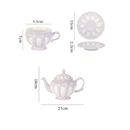 Ceramic Cup and Saucer Teapot Tea Set