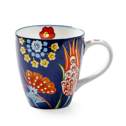 Hand-painted Ceramic Cups 550ml Large Capacity Flower Pattern