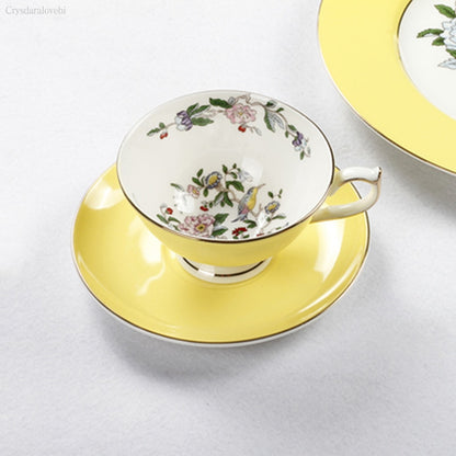 Porcelain Cups and Saucers with Butterflies or Floral Patterns