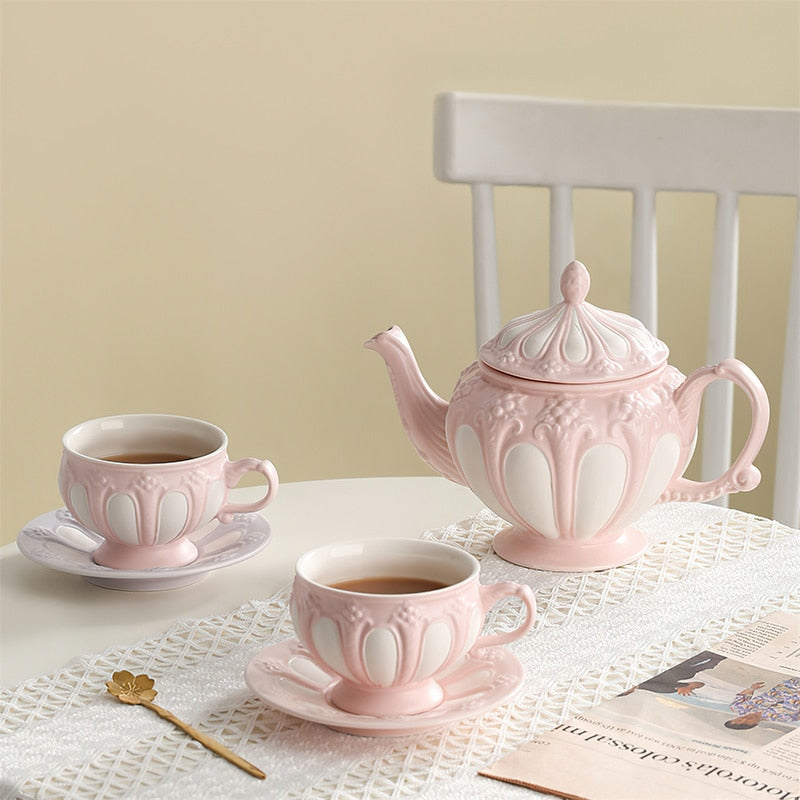 Ceramic Cup and Saucer Teapot Tea Set